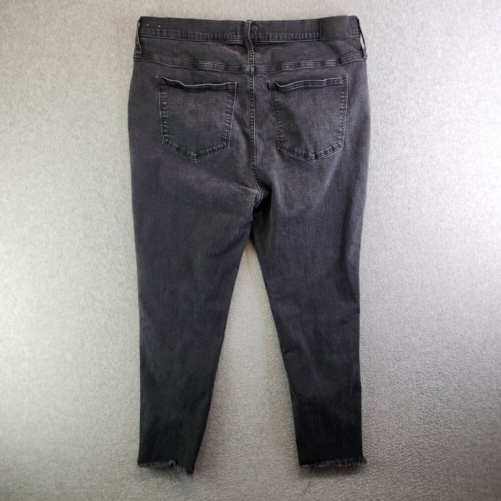 Madewell Jeans Womens 34P Petite Black 10" High Rise Skinny Raw Hem Button Fly - Picture 5 of 16